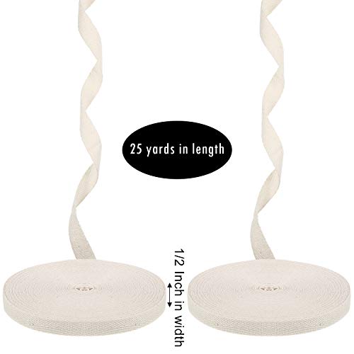Willbond 100% Cotton Twill Tape 1/2 Inch X 25 Yards Herringbone,None - color: Beige, size: 1/2 Inch, 27 Yards