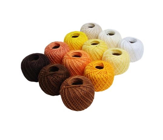 KCS Mercerized Pearl Cotton Thread Size 8 Crochet Needlework Embroidery Threads Ball (12, 12balls06) - color: 12balls06