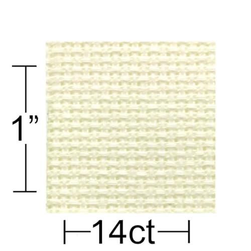 Essentials By Leisure Arts Aida Cloth, 14 Count, Ivory, Cross Stitch Fabric, Embroidery Fabric, Cross Stitch Supplies for Crafting, Stitching, and Sewing Projects 15X18 - color: Ivory