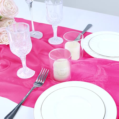 VACVELT Hot Pink Sheer Organza Fabric by The Yard 60" Wide (2 Yards) - color: Hot Pink, size: 2 Yards