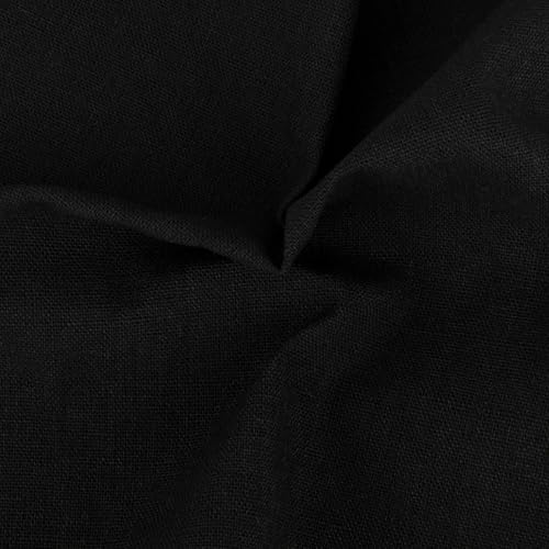20 PCS 5.9 × 5.9 Inch Linen Embroidery Fabric, Pre-Cut Black Fabric - color: Black, size: 5.9×5.9 Inch