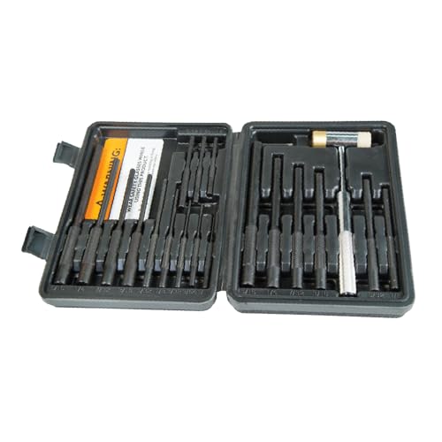 Wheeler Master Roll Pin Punch Set with Dual Sided Hammer, Roll Pin Punches and Starters, Storage Case for Gunsmithing, silver - style: Master Roll Pin Punch Set