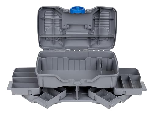 Flambeau Outdoors NextGen 4/0 Tackle Box, 4 Pivot Trays, 25-Piece Kit, Gray - size: Medium - With Tackle Kit - Light Gray