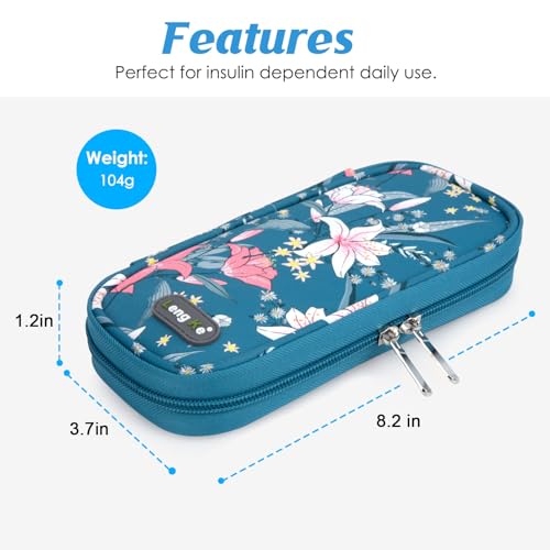 YOUSHARES Insulin Cooler Travel Case - Portable Refrigerated Medicine Case for Insulin Pen, Medication and Diabetic Supplies with 2 TSA Approved Ice Pack - color: Lily