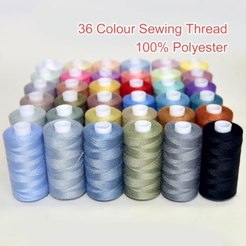 72Pcs 36 Colors Prewound Metal Bobbins and 36 Colors Sewing Thread Spools for Hand & Machine Sewing, Emergency and Travel, DIY and Home(Morandi Color) - color: Morandi color