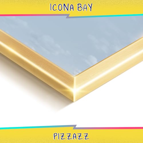 Icona Bay 4x6 Picture Frame, Gold Solid Wood Scandinavian Style Frame for Photo, Pizzazz Collection - color: Gold, size: 4x6