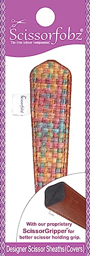 Designer Scissors Sheaths Shears Protective Covers-For Small Embroidery Scissors - Multicolor Embossed Basket Weave Design-#SS-260 - color: Multi Embossed Basket Weave, size: Single Small Size