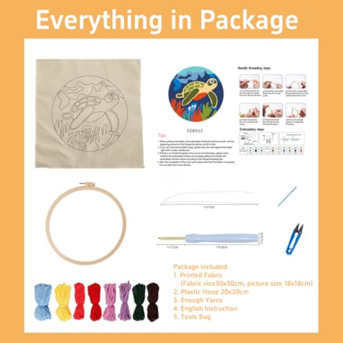 Punch Needle Kits for Beginners Life Colorful Tree 20x20cm-2 - color: 03-Tree