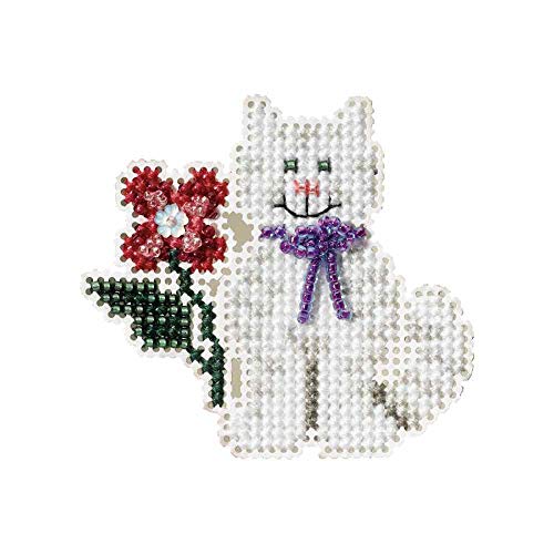 Tropical Kitty Beaded Counted Cross Stitch Ornament Kit Mill Hill 2007 Spring Bouquet MH18-7103