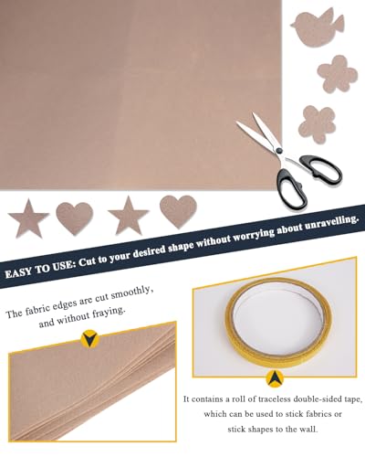 Tan Felt Fabric 72" x 18", Large Stiff Craft Felt Sheet by The Yard - color: Tan, size: 72" X 18" (0.5 Yard)