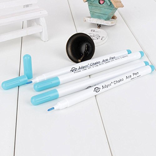 YUYTE Water Erasable Pen Water Erasable Ink Pens 1mm Fabric Markers Air Erasable Pen/Water Soluble Pens for Fabric Cloth - Blue
