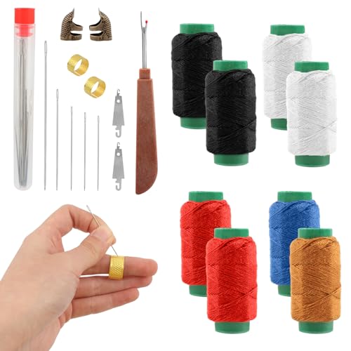 41-Pcs Sewing Tool Kit, 25 Large Eye Needles, Threads, Threaders & Thimbles
