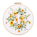 Abillyn Embroidery Starter Kit English Letter J and Flowers Stamped with Printed Pattern Cross Stitch Embroidery Kits (Letter J) - color: Letter J