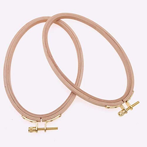 8 X 5 Inch Cross Stitch Wooden Embroidery Hoop Oval Cross Stitch Embroidery Hoop Craft Tool Hoop Art (2PC)
