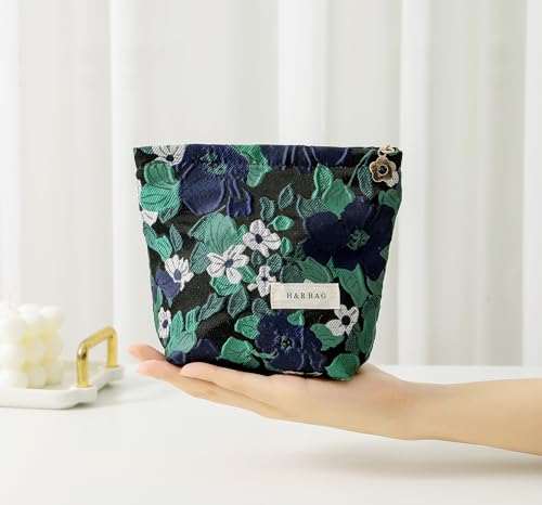 getgto 2 Pcs Makeup Bags, Large Cosmetic Bag Travel Toiletry Bag - color: Dark Blue