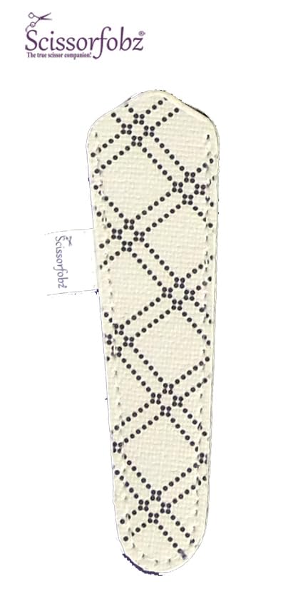 Designer Scissors Sheaths Shears Protective Covers-For Small Embroidery Scissors - Ivory & Brown Diamonds Design-#SS-212 - color: Ivory & Brown Diamonds, size: Single Small Size