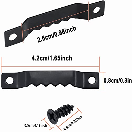 Sawtooth Picture Hangers,100 Pcs Black Steel Photo Frame Hanging Hangers 200 Screws for Wall Clock Paintings Wood Craft Decor Artwork Signs Posters Picture Frame Sketch Hanger,Cross-Stitch (Black) - color: Black
