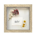 FrameWorks 8x8 Driftwood Wooden Shadow Box Frame – Soft Felt Back, Tempered Glass, and Included Elegant White Ball Push Pins - color: Natural, size: 8"x8"