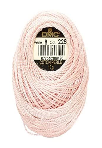 DMC 116 8-225 Pearl Cotton Thread Balls, Ultra Very Light Shell Pink, Size 8