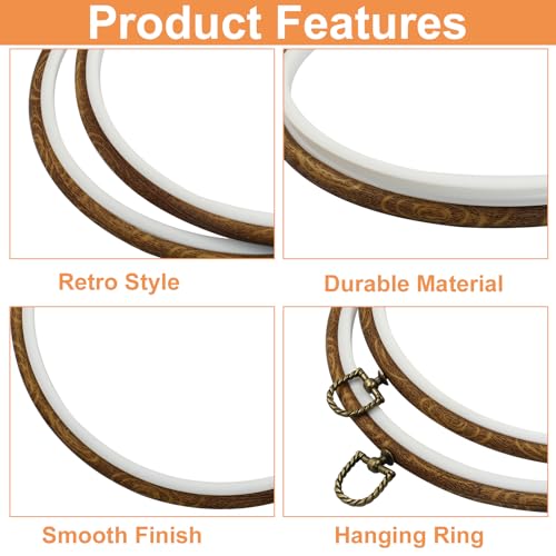 Waziaqoc 10 Inch Embroidery Hoop Frame Set, Round Circle, 3 Pcs - style: 10 inch