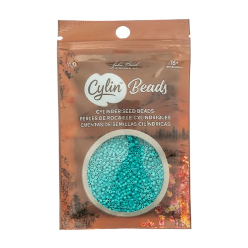 John Bead 25g Cylin Beads Light Teal 11/0 Glass Cylindrical Seed Beads for Jewelry Bracelets Necklaces Earrings Making Embroidery - color: Light Teal