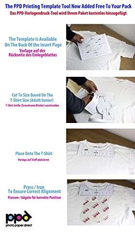 PPD 40 Sheets 8.5x11" Iron-on Heat Transfer Vinyl Paper Light Fabrics - size: 8.5 x 11, style: Light (40 Sheets)