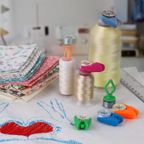New brothread 100pcs Mix Sewing Notion (50 Bobbin Holders+50 Bobbin Clamps) - color: Multi-color 50/50