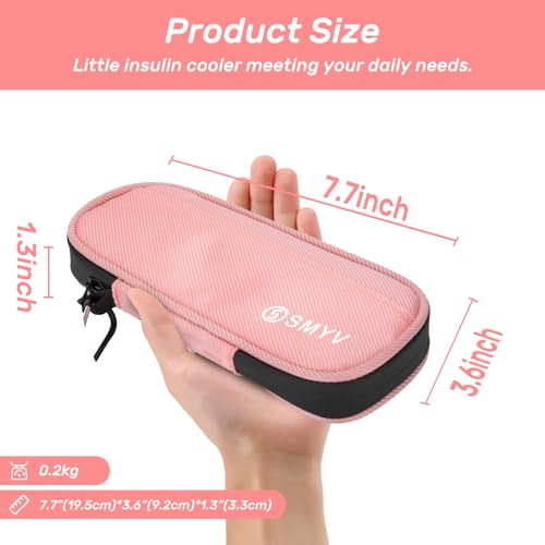SMYV Insulin Cooler Travel Case with 2 TSA Approved Ice Packs, Pink - color: Soft Pink