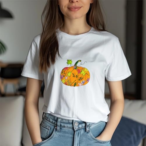 Peacoblue Pumpkins & Maple Leaves Stick and Stitch Embroidery Patterns - color: Pumpkins & Maple Leaves in Autumn