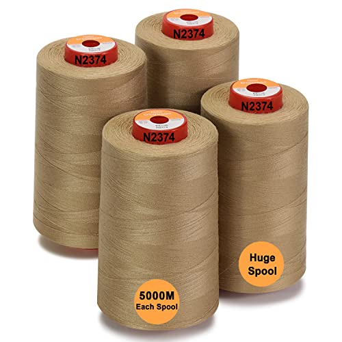 New brothread 4 Large Cones All Purpose Polyester Thread -Beige - color: 4xBeige
