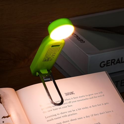 VAVOFO USB Rechargeable Book Light, Bookmark Clip on LED Reading Light - color: Neon Green