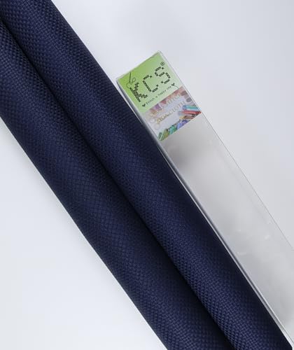 KCS 2 pc of 15" x 18"(38cmx45cm) Counted Cross Stitch Cotton Aida Cloth Needlework Fabric Box (Navy Blue, 11CT) - color: Navy Blue, size: 11CT