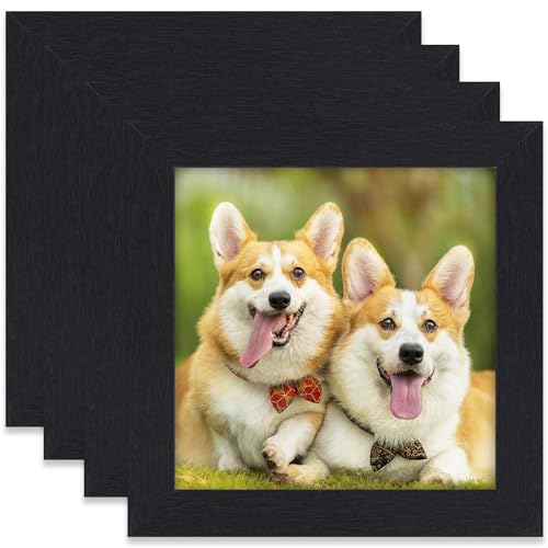 TOFOREVO 5x5 Picture Frames set of 4, Black - color: Black Wood Grain, size: 5x5