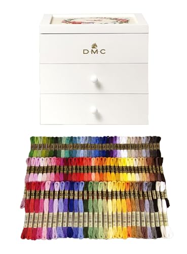 DMC Modular Storage Box Includes 100 Skeins of DMC Six-Strand Embroidery Floss