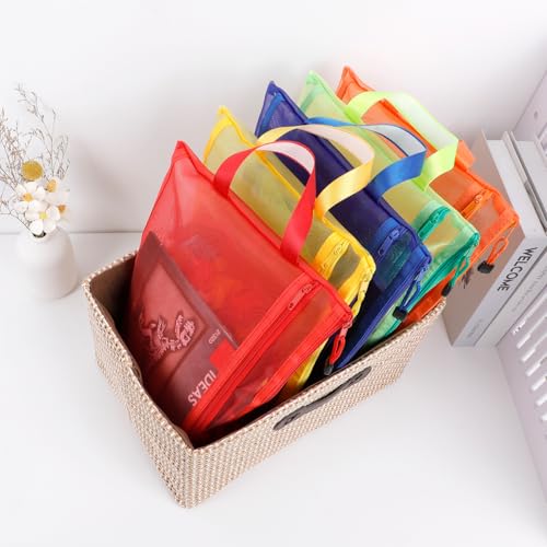 10 Pack 5 Color Mesh Zipper Pouch Bags for Toy Storage & Organization - size: 2L-10A4-RGB
