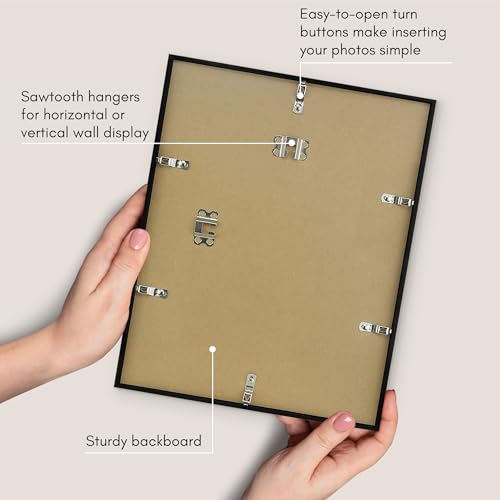 Americanflat 11x14 Picture Frame 2-Pack - Slim Molding - Black - size: 11x14