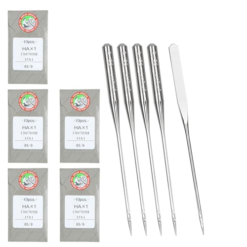 50PCS Embroidery Sewing Needles for Brother Machine Needles Size 65/9 130/705H HAx1 Sewing Needles Machine for Brother Sewing Machine - style: 65/9- 50 pack
