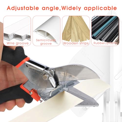 LeafLux Miter Shears for Wood Trim, Adjustable 45°-135° Multi-Angle Handheld Tool, Multifunctional Trunking, Moulding Shears, Perfect for Mitre Cutting, Quarter Round, No Replacement Blade | LFXP3101S - size: 3101S with 1 blade