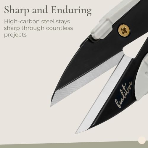 Beaditive Premium Thread Snips - Thread, Yarn, Embroidery Snipper for Sewing, Quilting, Knitting, Jewelry Making - High-Carbon Steel Blades with Protective Cap and Lanyard (Warm Grey) - color: Warm Grey