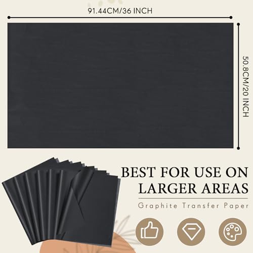 Epakh 10 Sheets 20" X 36" Large Graphite Carbon Transfer Paper - size: 20" X 36"