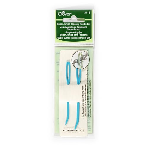Clover Jumbo Tapestry Bent Tip Needles, 2 Sizes - color: Sky Blue, size: 18-22