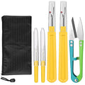 CampTek Seam Ripper, Sewing Stitch Ripper and Thread Remover Tool Kit, 2 Big+2 Small Embroidery Cutter and 1 Thread Snip(Yellow) - color: Yellow
