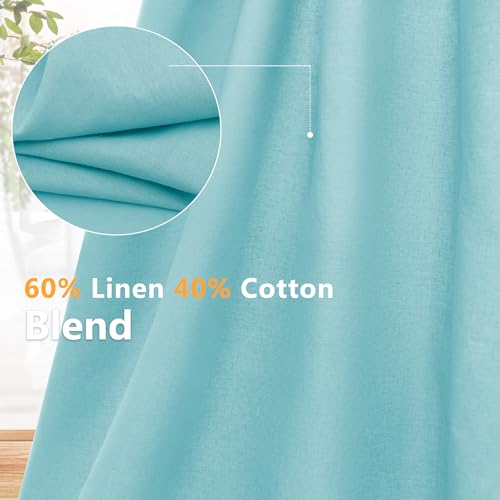 NSGZ Mint Green Linen Cotton Fabric 1 Yard 61" Wide, Linen Cotton Blend - color: Mint Green, size: 1 Yard