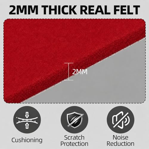 Self Adhesive Felt Sheets, 6PCS 13.4"x10.8" 2mm Thick Red - color: Red