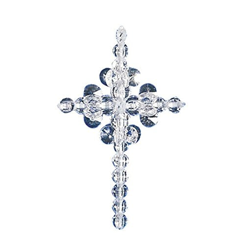 Beadery Holiday Beaded Ornament Kit, Crystal Crosses, 1.25-Inch, Makes 24 (BOK-5536)