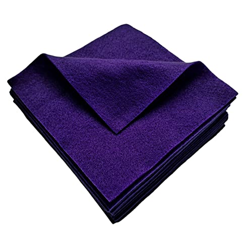 Jtnohx Soft Felt Fabric Flexible Craft Felt Sheets Dark Purple 6" 20Pcs - color: Dark Purple