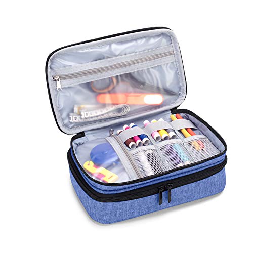 Luxja Double-Layer Sewing Organizer, Dark Blue - color: Dark Blue