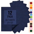 IONTACH 9" X 12" Felt Fabric Sheets 1.6mm Thick (12 Packs, Navy Blue) - color: Navy Blue