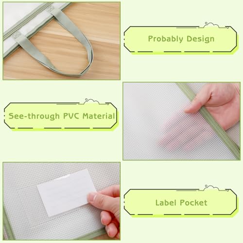 A3 Sewing Project Bags, Mesh Zipper Pouch Bag for Quilting (Green) - color: Green, size: A3