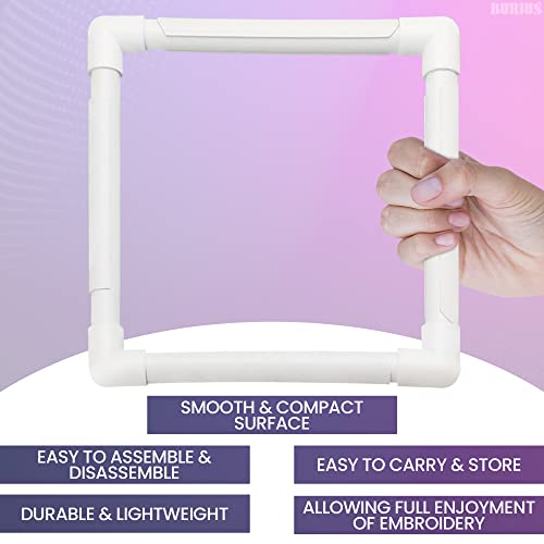 Plastic Cross Stitch Frame, Square Snap Embroidery Hoop for Quilting